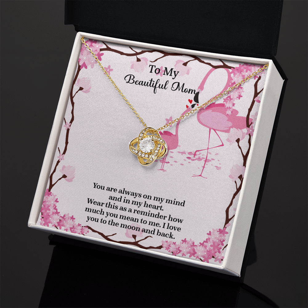 To My Beautiful Mom Love Knot Necklace from Daughter, Mothers Day Gift for Mom, Thoughtful Present from Son