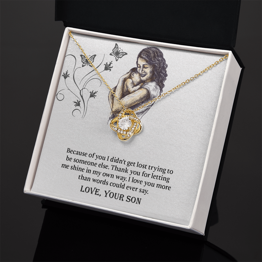 To My Mom Love Knot Necklace, Presents for Mom, Mothers Day Gift From Son, Mama Necklace