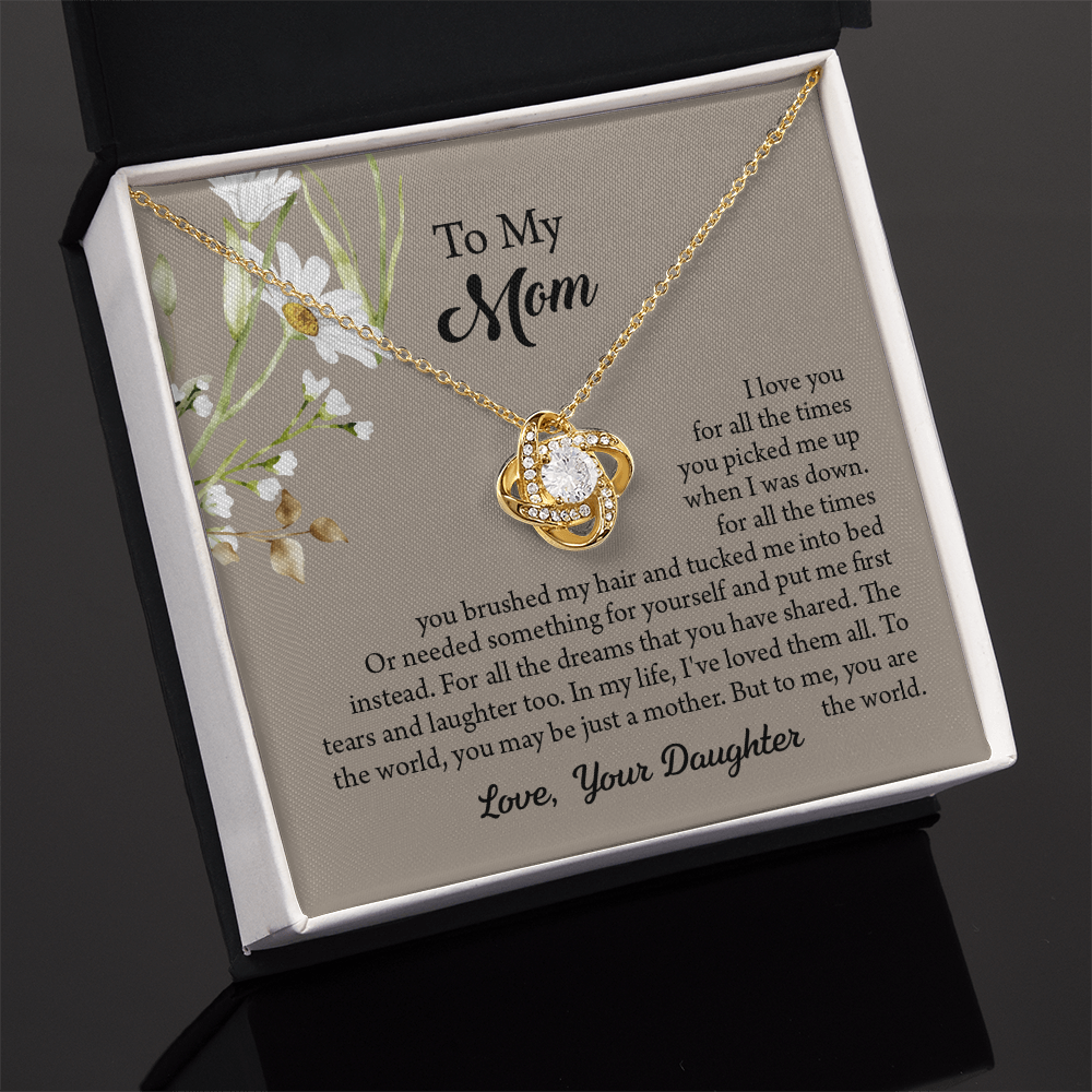 To My Mom Necklace, Mothers Day Necklace, Mom Birthday Gift From Daughter, Message Card Jewelry For Mom