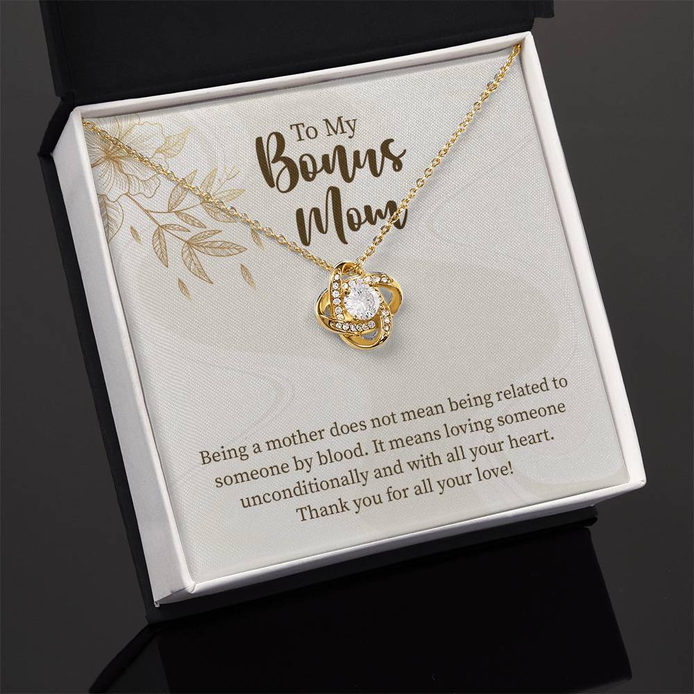 UNIDAZE To My Bonus Mom Christmas Gift Necklace, Unbiological Mom Gift, Step Mom Gift, Forever Love Necklace on Message Card, Foster Mom Gift ShineOn Fulfillment C30011TG C30011TR PB23-WOOD PT-4377 TNM-1 USER-188348