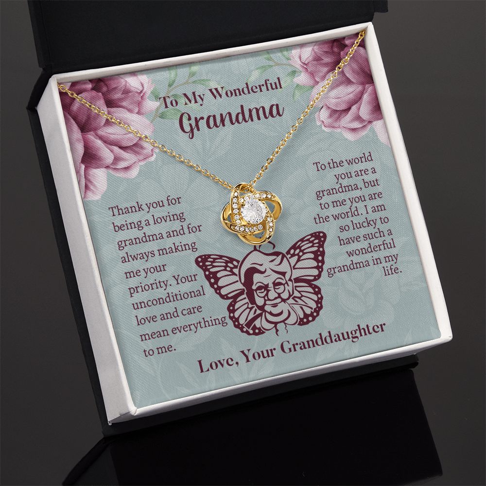 To My Wonderful Grandma Love Knot Necklace, Grandmother Necklace, Grandma Gift, Gift For Grandma from granddaughter
