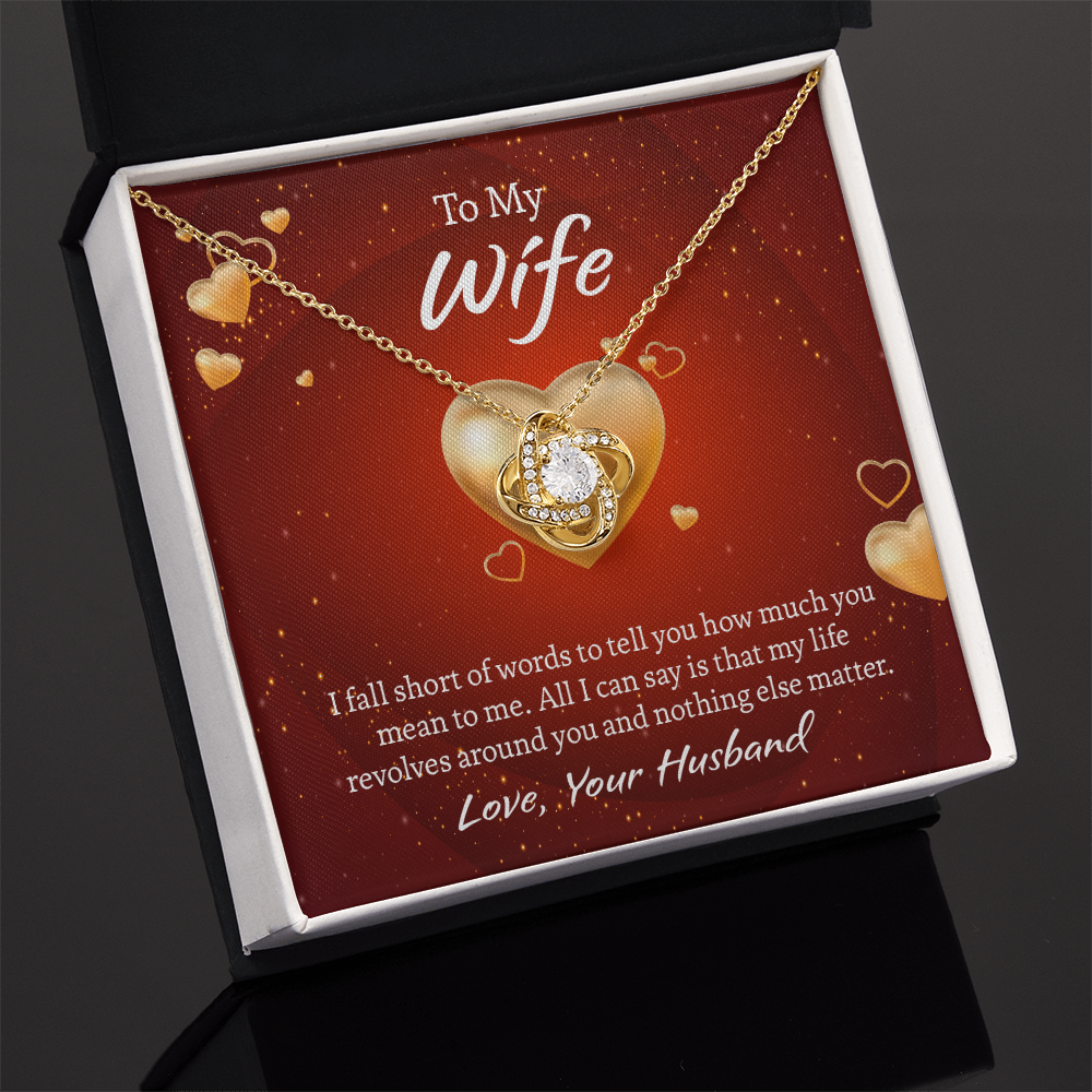 To My Wife Love Knot Necklace, Wife Jewelry, Necklace for Wife, Anniversary Gift for Wife, Wife Birthday Gift