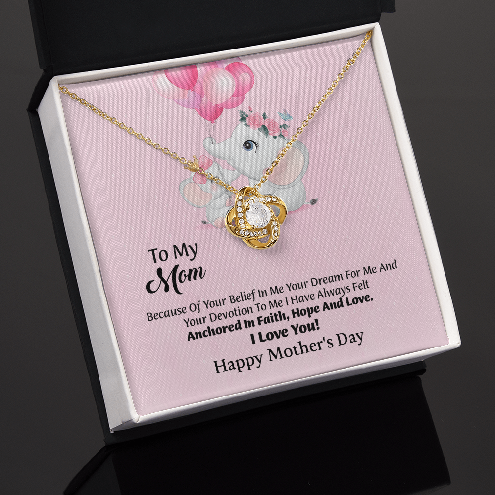 To My Mom Love Knot Necklace From Daughter, Thoughtful Present From Son, Mothers Day Gift To Mom