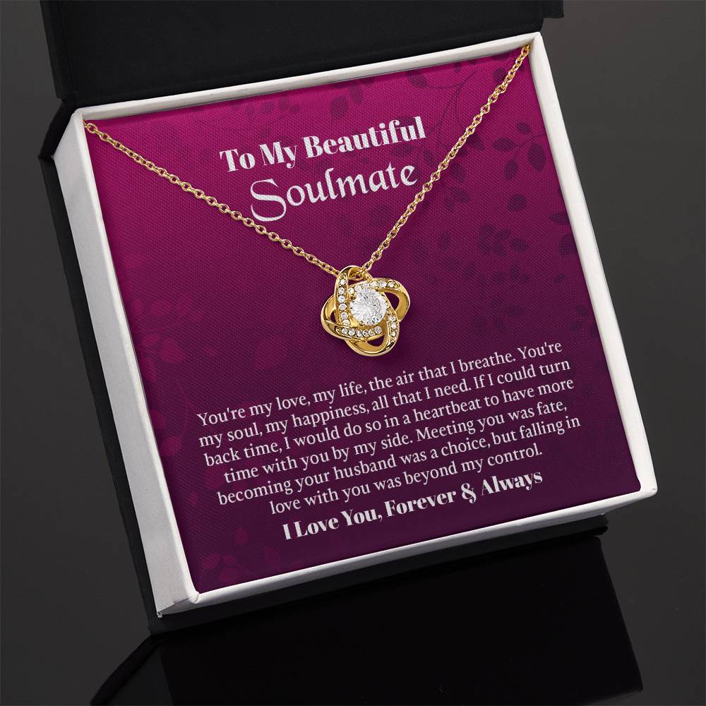 UNIDAZE To My Beautiful Soulmate Necklace, Birthday Gifts for Girlfriend, Necklace for Wife, Soulmate Gift, Anniversary Gift for Wife ShineOn Fulfillment C30011TG C30011TR PB23-WOOD PT-4377 TNM-1 USER-188348