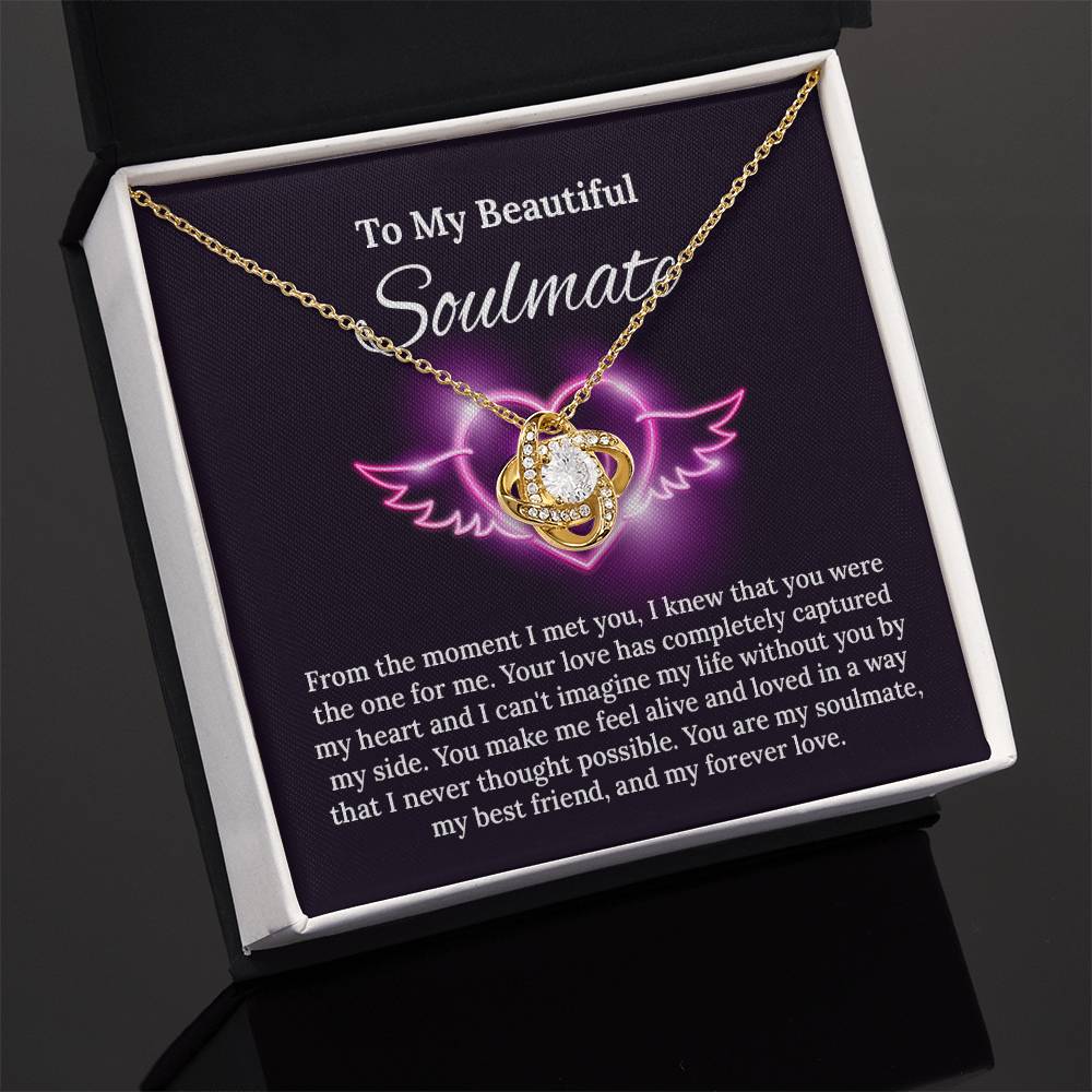 UNIDAZE To My Beautiful Soulmate Necklace, Birthday Gifts for Girlfriend, Necklace for Wife, Soulmate Gift ShineOn Fulfillment C30011TG C30011TR PB23-WOOD PT-4377 TNM-1 USER-188348