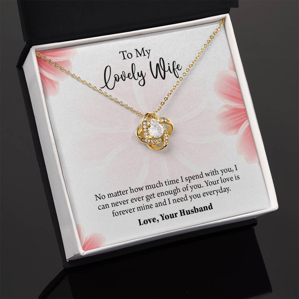 To My Lovely Wife Love knot Necklace, Wife Jewelry, Anniversary gift for Wife, Wife Birthday Gift, Necklace for Wife, Gift for Her
