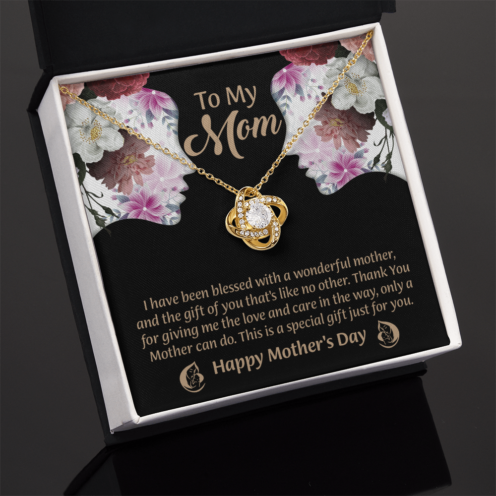 To My Mom Love Knot Necklace From Daughter, Thoughtful Present From Son, Mothers Day Gift To Mom