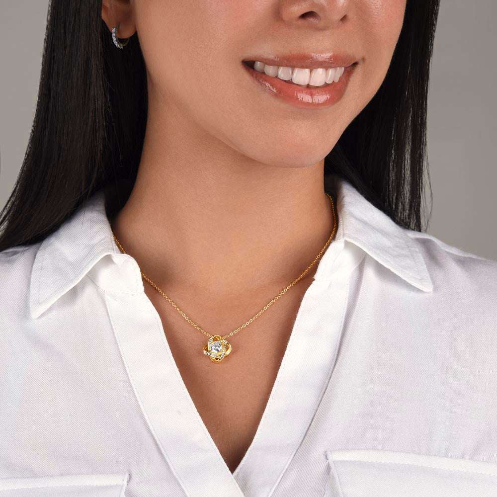 To My Mom Love Knot Necklace From Daughter, Thoughtful Present From Son, Mothers Day Gift To Mom