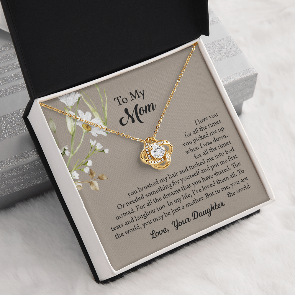 To My Mom Necklace, Mothers Day Necklace, Mom Birthday Gift From Daughter, Message Card Jewelry For Mom