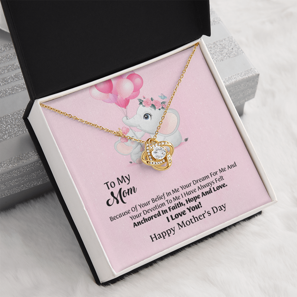To My Mom Love Knot Necklace From Daughter, Thoughtful Present From Son, Mothers Day Gift To Mom