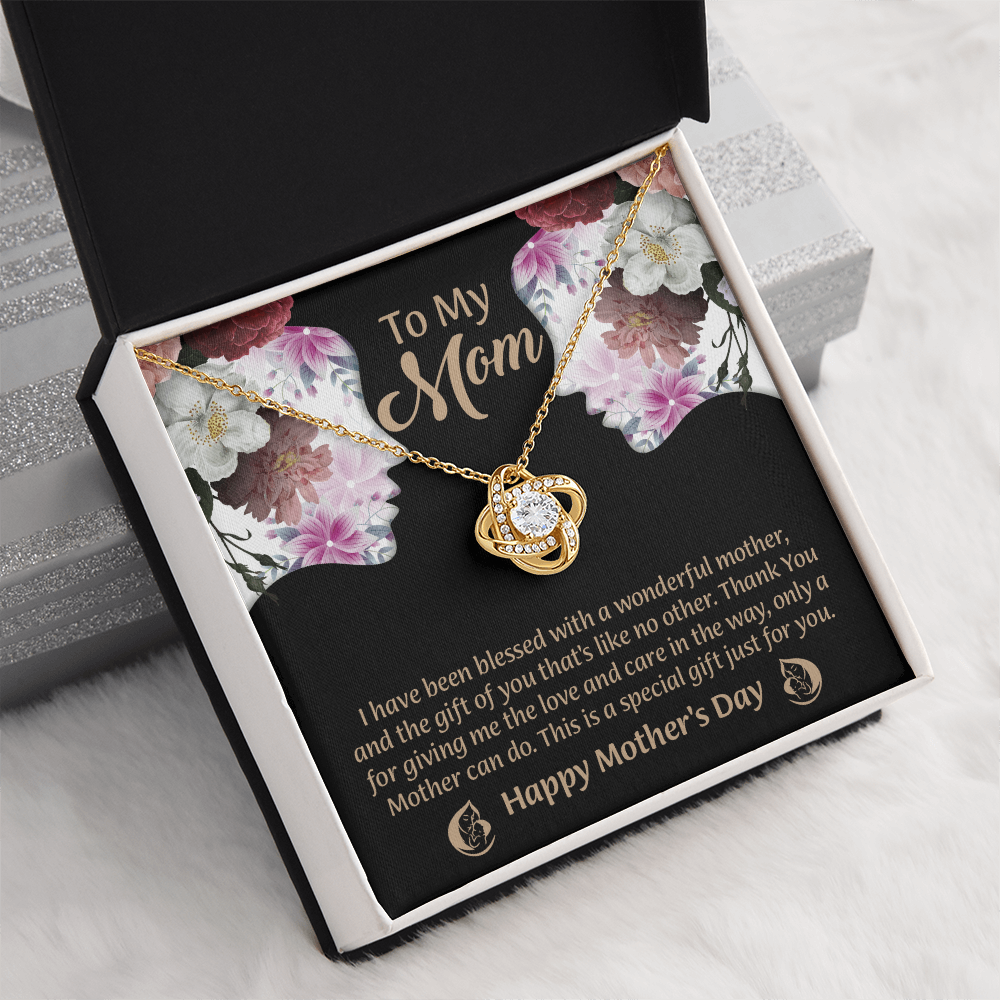 To My Mom Love Knot Necklace From Daughter, Thoughtful Present From Son, Mothers Day Gift To Mom