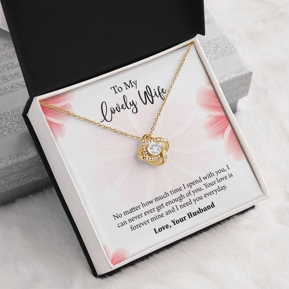 To My Lovely Wife Love knot Necklace, Wife Jewelry, Anniversary gift for Wife, Wife Birthday Gift, Necklace for Wife, Gift for Her