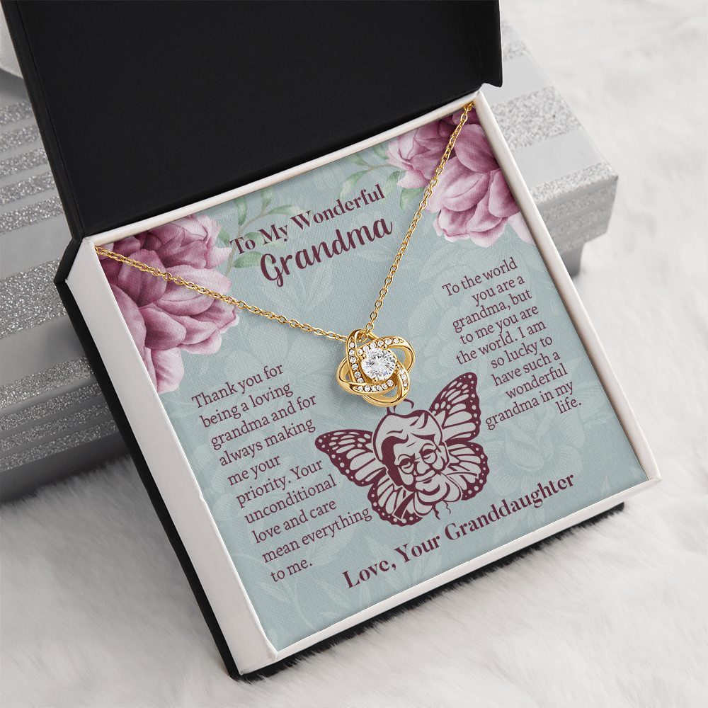To My Wonderful Grandma Love Knot Necklace, Grandmother Necklace, Grandma Gift, Gift For Grandma from granddaughter