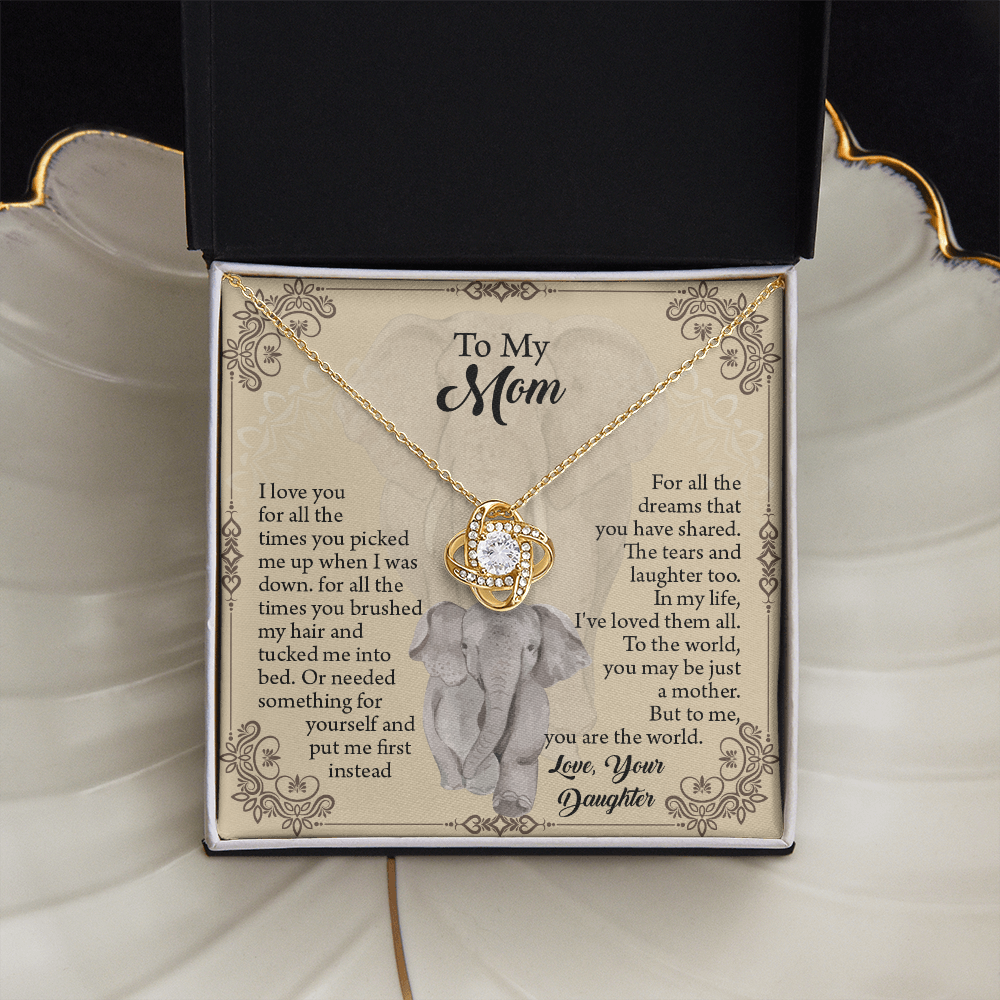 To My Mom Necklace, Mothers Day Necklace, Mom Birthday Gift From Daughter, Message Card Jewelry For Mom