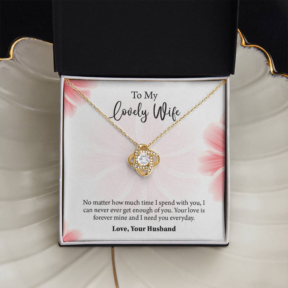 To My Lovely Wife Love knot Necklace, Wife Jewelry, Anniversary gift for Wife, Wife Birthday Gift, Necklace for Wife, Gift for Her