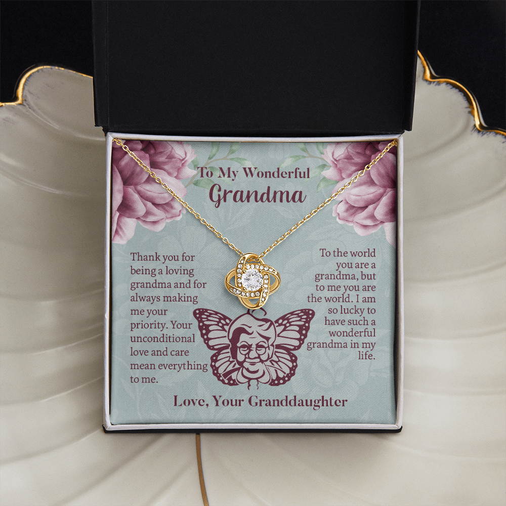 To My Wonderful Grandma Love Knot Necklace, Grandmother Necklace, Grandma Gift, Gift For Grandma from granddaughter