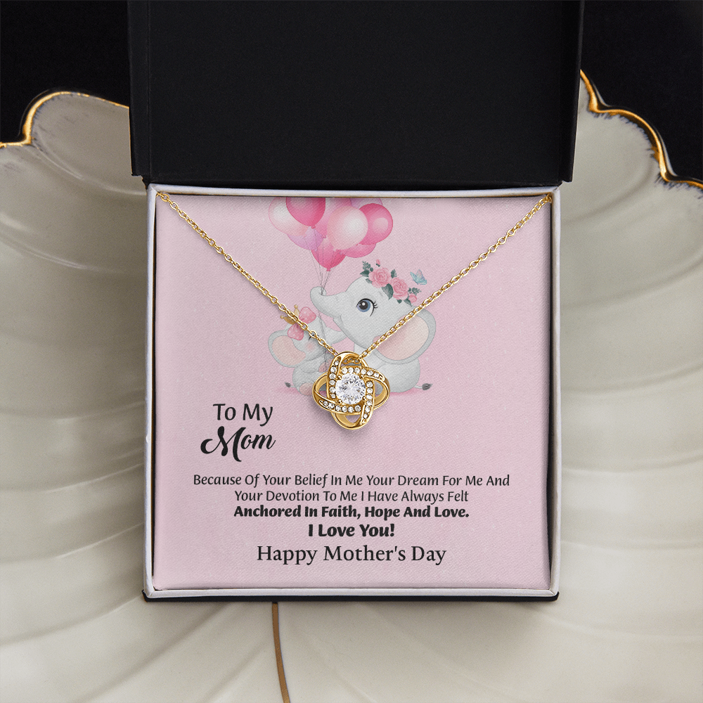 To My Mom Love Knot Necklace From Daughter, Thoughtful Present From Son, Mothers Day Gift To Mom