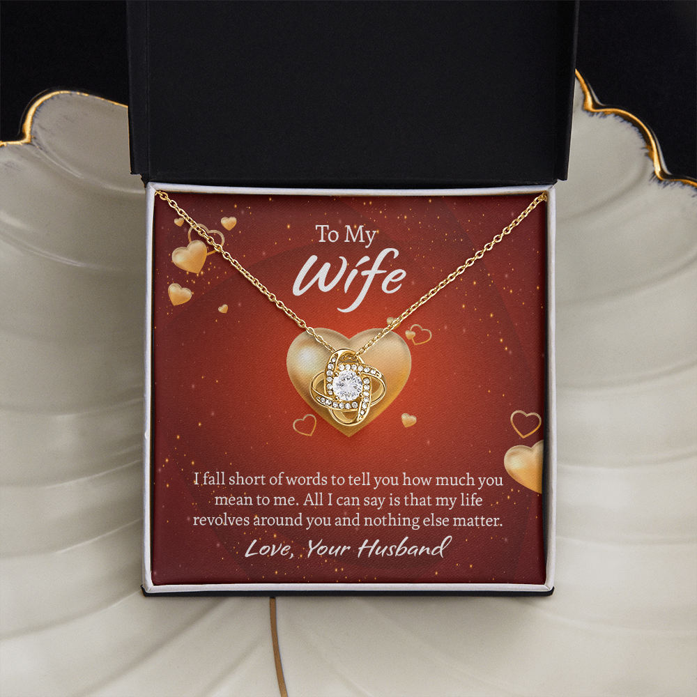 To My Wife Love Knot Necklace, Wife Jewelry, Necklace for Wife, Anniversary Gift for Wife, Wife Birthday Gift