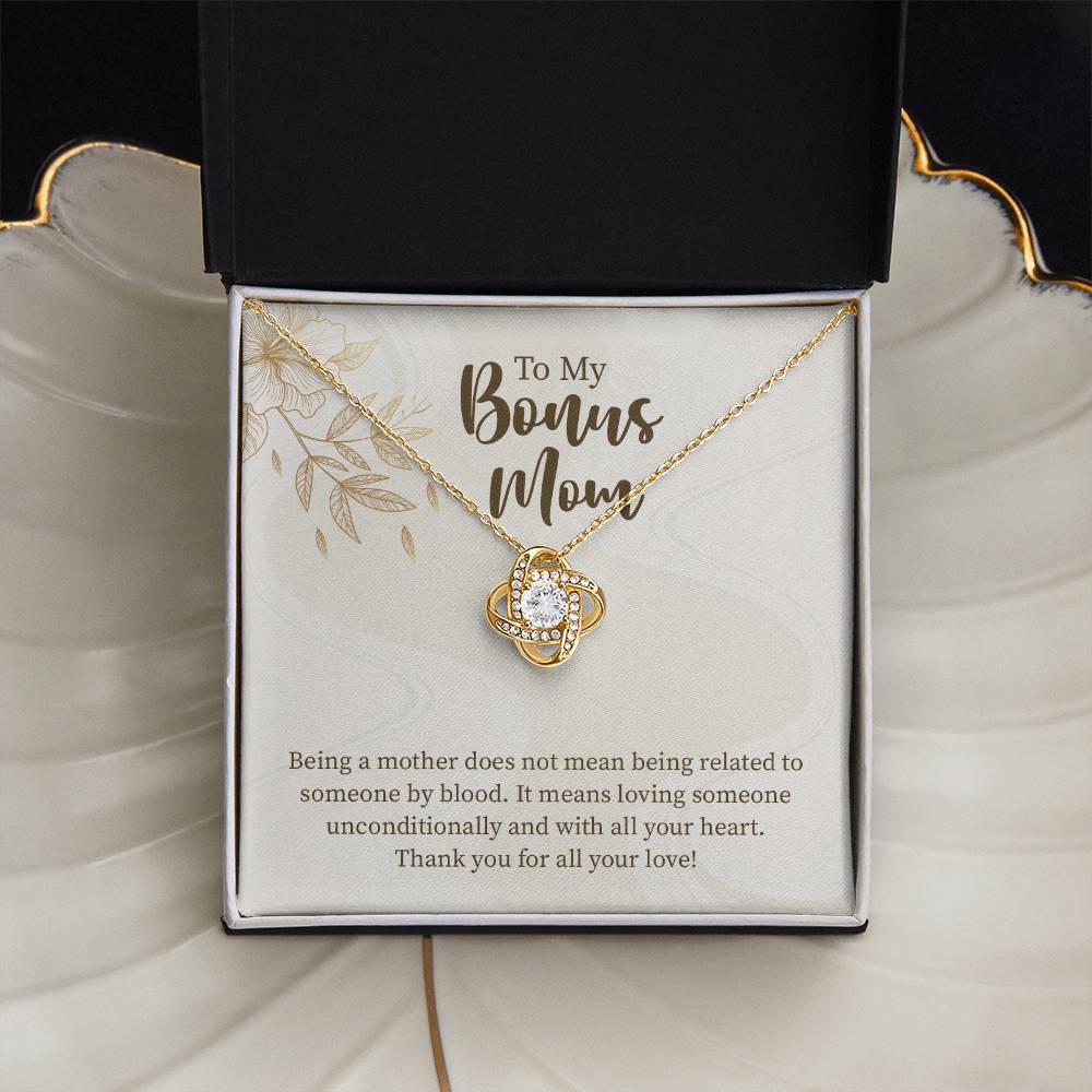 UNIDAZE To My Bonus Mom Christmas Gift Necklace, Unbiological Mom Gift, Step Mom Gift, Forever Love Necklace on Message Card, Foster Mom Gift ShineOn Fulfillment C30011TG C30011TR PB23-WOOD PT-4377 TNM-1 USER-188348