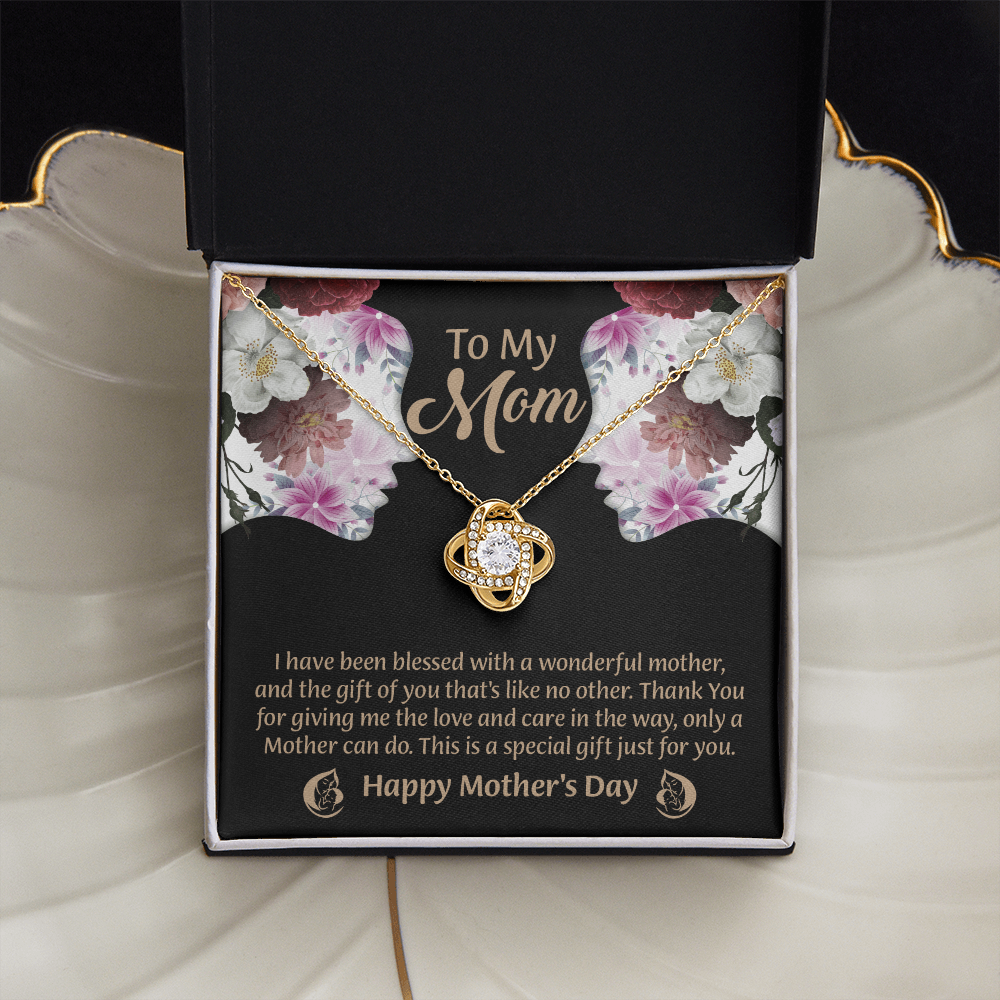 To My Mom Love Knot Necklace From Daughter, Thoughtful Present From Son, Mothers Day Gift To Mom