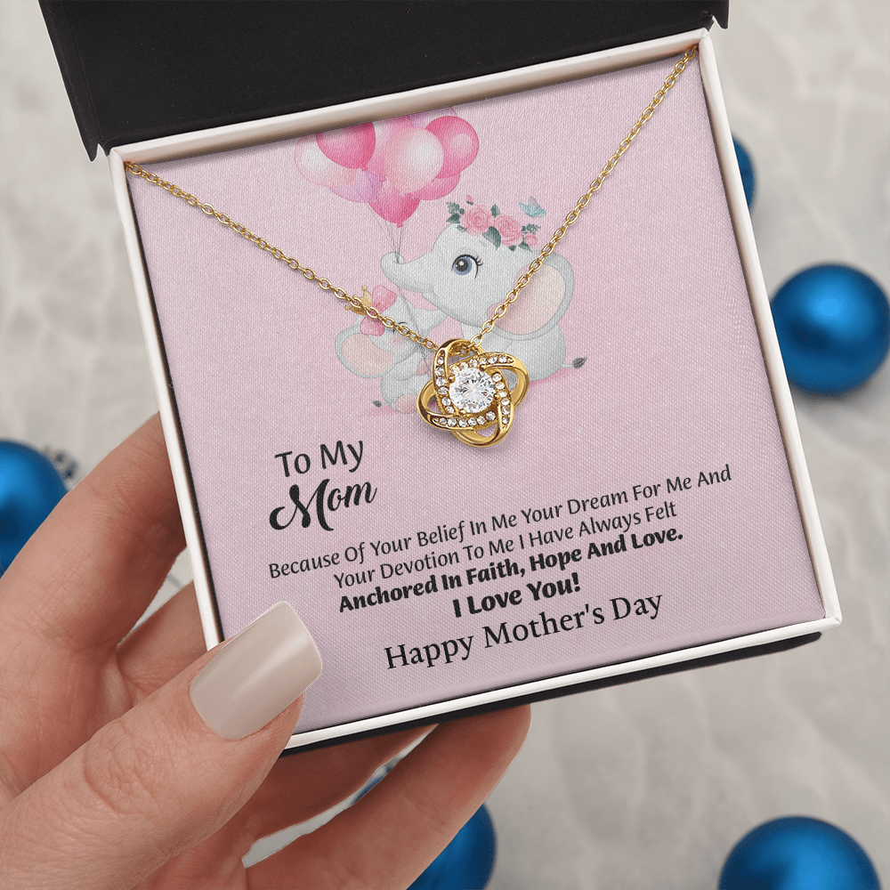 To My Mom Love Knot Necklace From Daughter, Thoughtful Present From Son, Mothers Day Gift To Mom