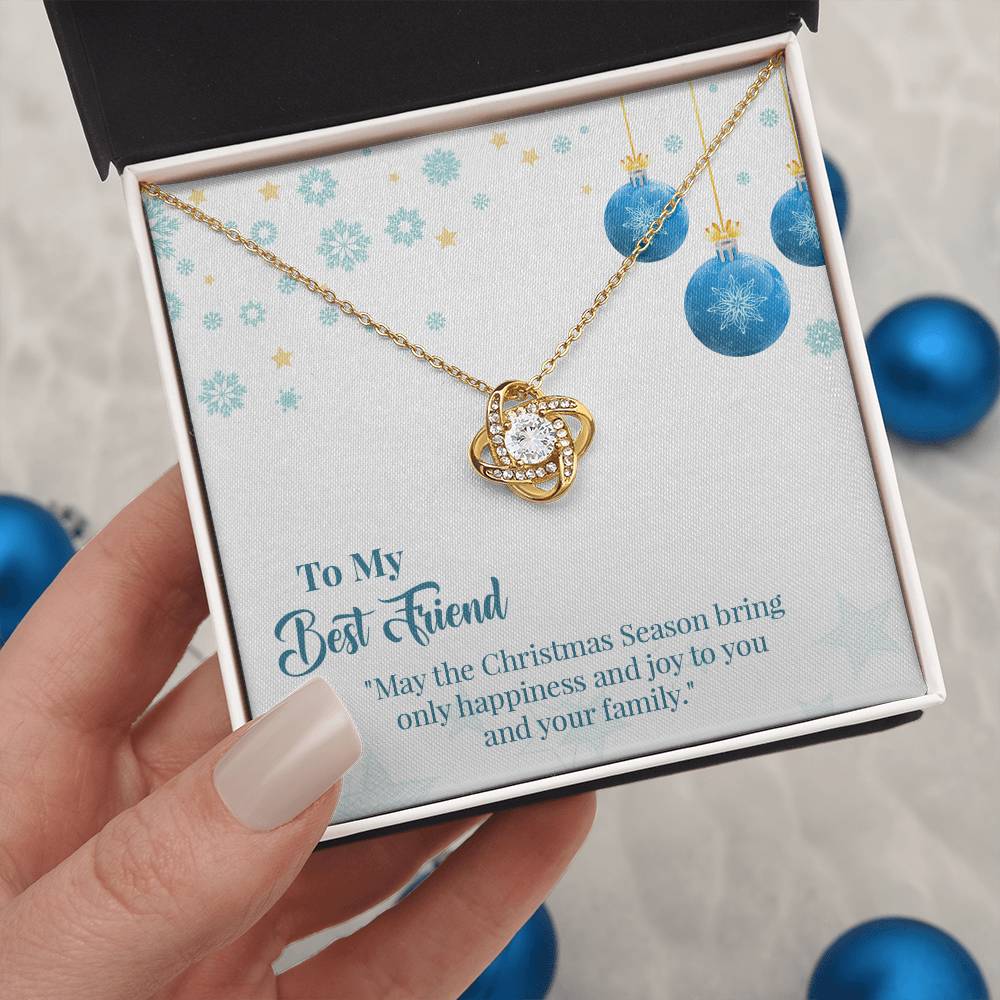 To My Best Friend Love Knot Necklace With Message Card, Christmas Gift For Friend, Gift From Friend, Gift For Her, Handmade Jewelry