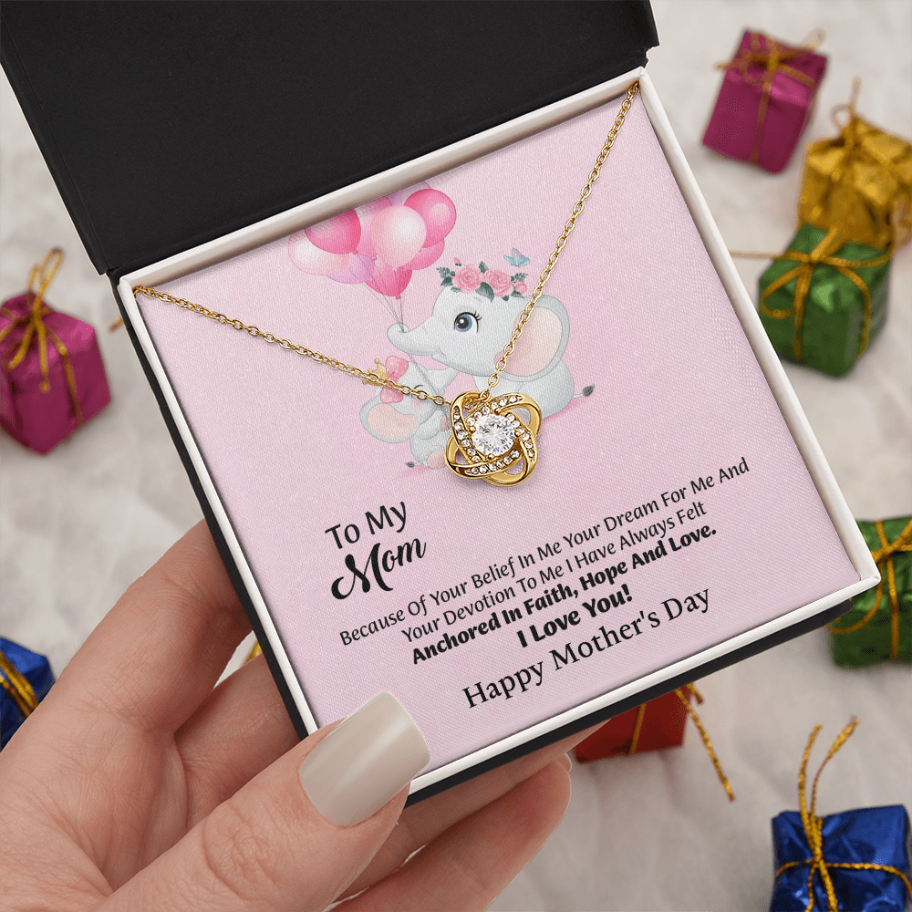To My Mom Love Knot Necklace From Daughter, Thoughtful Present From Son, Mothers Day Gift To Mom