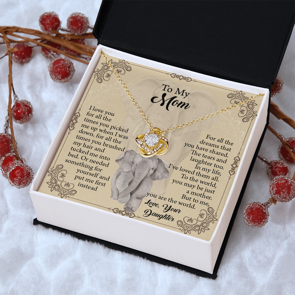 To My Mom Necklace, Mothers Day Necklace, Mom Birthday Gift From Daughter, Message Card Jewelry For Mom