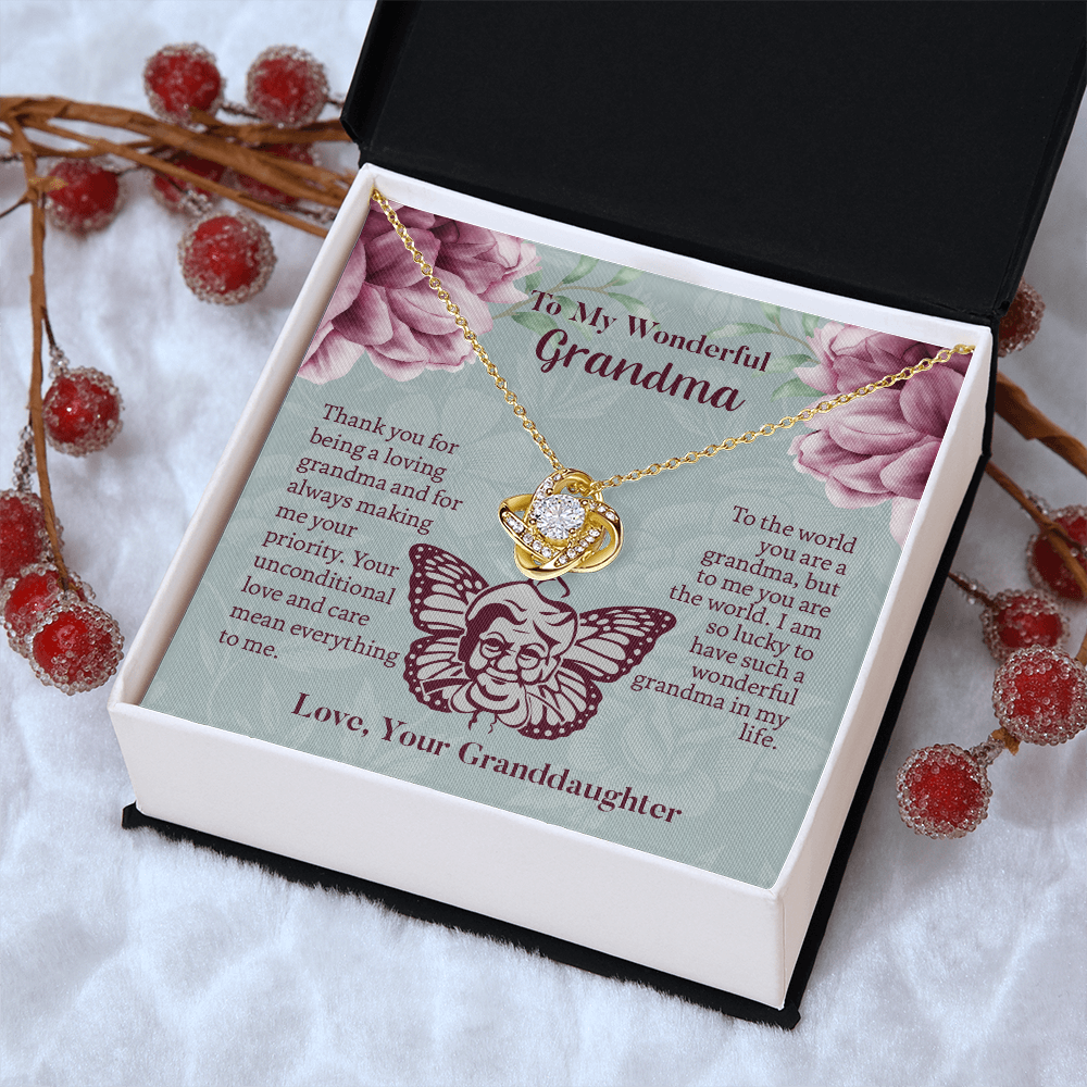 To My Wonderful Grandma Love Knot Necklace, Grandmother Necklace, Grandma Gift, Gift For Grandma from granddaughter