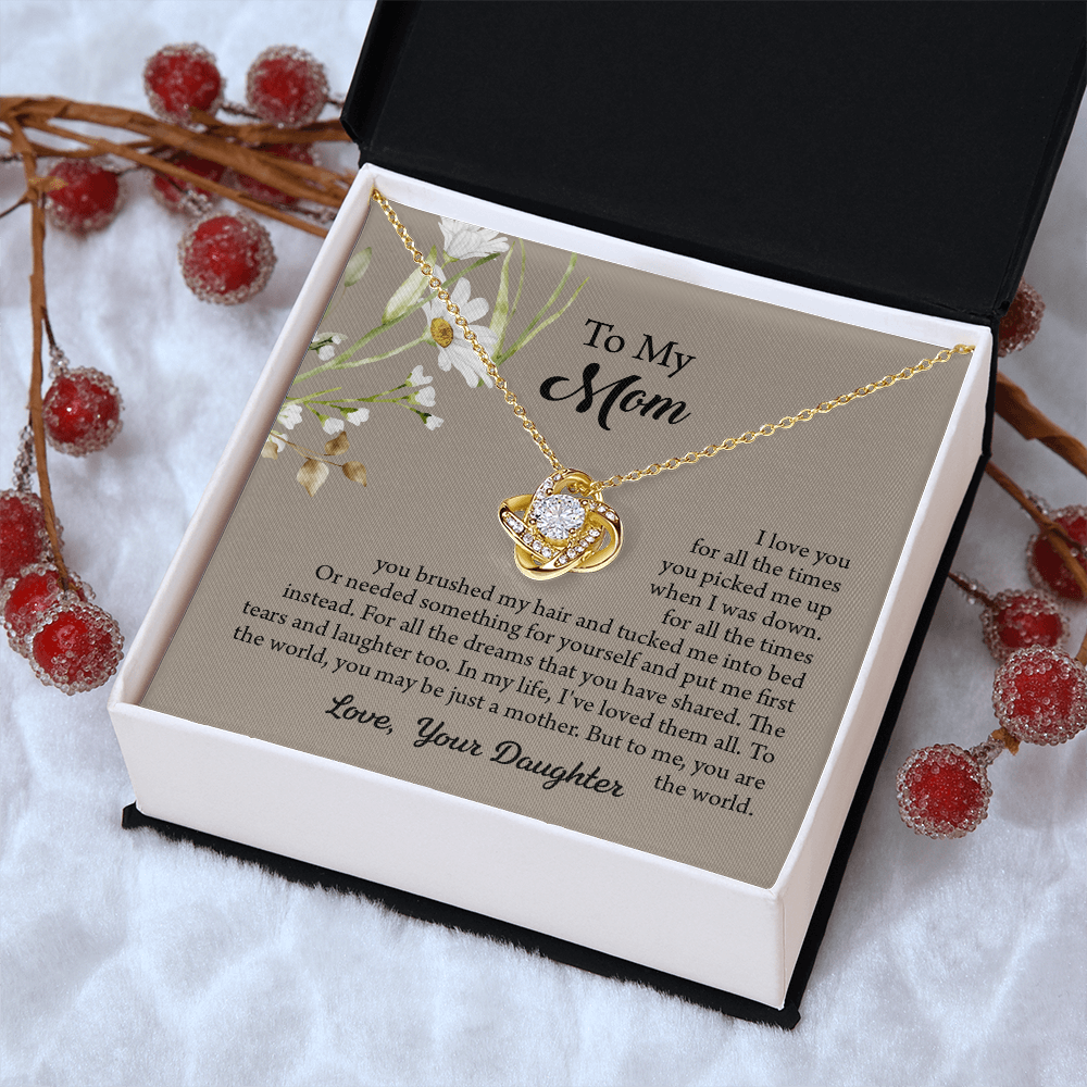 To My Mom Necklace, Mothers Day Necklace, Mom Birthday Gift From Daughter, Message Card Jewelry For Mom