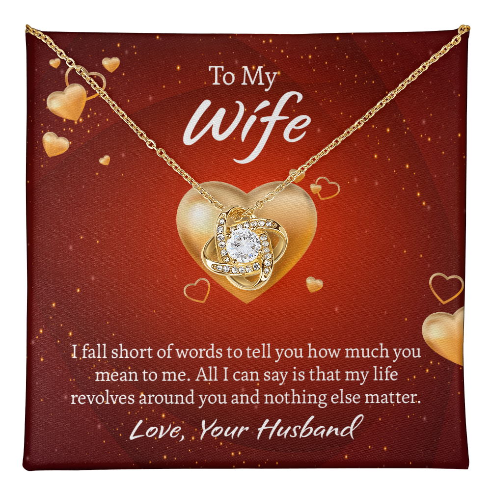 To My Wife Love Knot Necklace, Wife Jewelry, Necklace for Wife, Anniversary Gift for Wife, Wife Birthday Gift