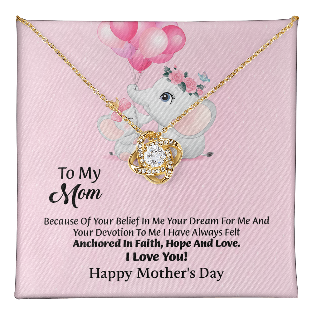 To My Mom Love Knot Necklace From Daughter, Thoughtful Present From Son, Mothers Day Gift To Mom