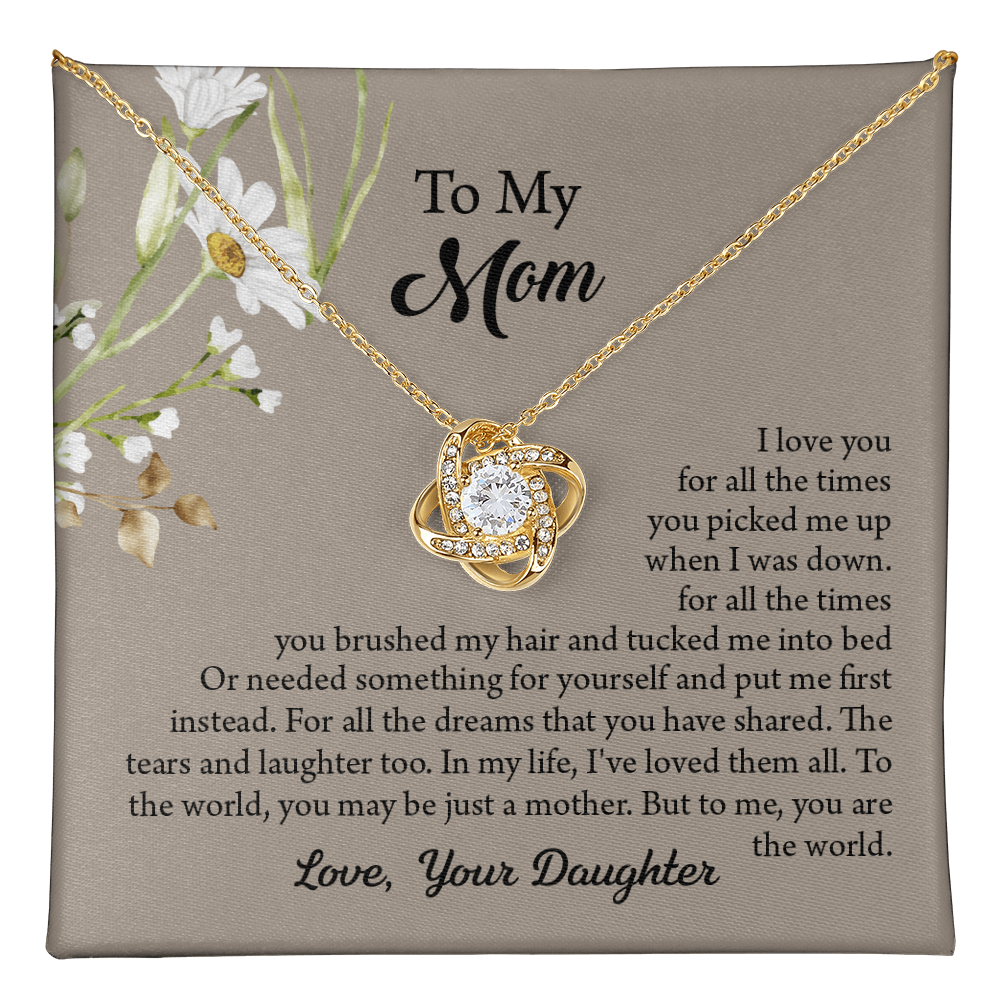 To My Mom Necklace, Mothers Day Necklace, Mom Birthday Gift From Daughter, Message Card Jewelry For Mom