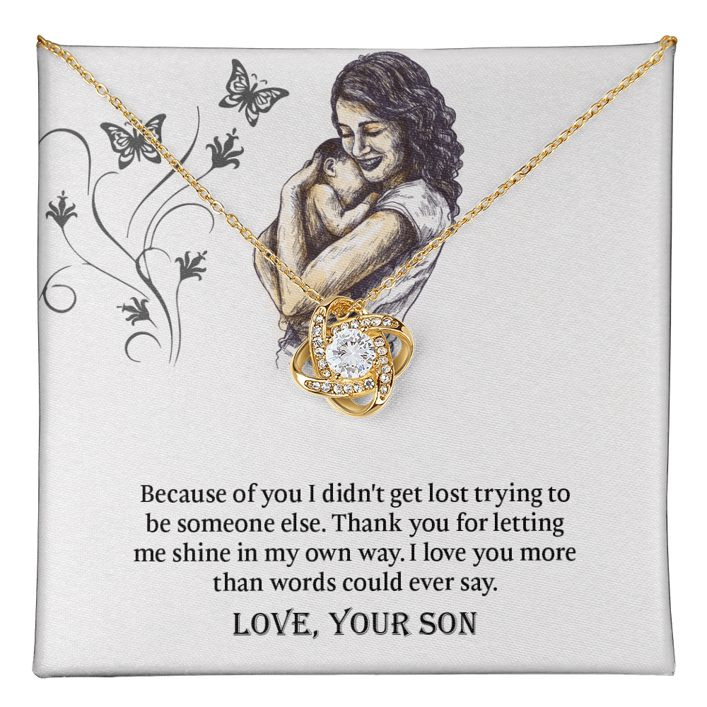 To My Mom Love Knot Necklace, Presents for Mom, Mothers Day Gift From Son, Mama Necklace