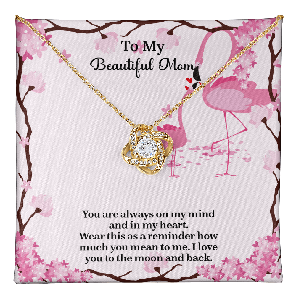 To My Beautiful Mom Love Knot Necklace from Daughter, Mothers Day Gift for Mom, Thoughtful Present from Son