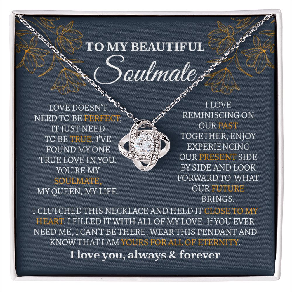 UNIDAZE To My Soulmate Necklace, Love Knot Necklace, Valentine Gift For Her, Gift For Soulmate, Gift For Wife Girlfriend ShineOn Fulfillment C30011TG C30011TR PB23-WOOD PT-4377 TNM-1 USER-188348