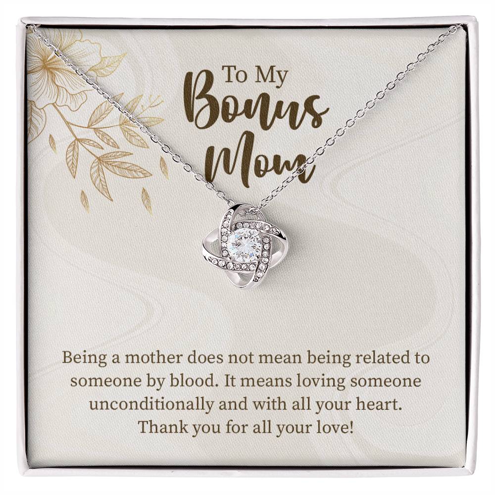 UNIDAZE To My Bonus Mom Christmas Gift Necklace, Unbiological Mom Gift, Step Mom Gift, Forever Love Necklace on Message Card, Foster Mom Gift ShineOn Fulfillment C30011TG C30011TR PB23-WOOD PT-4377 TNM-1 USER-188348