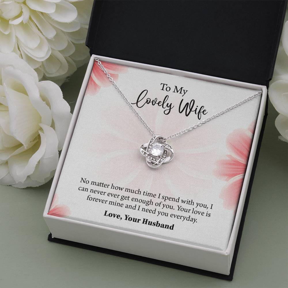 To My Lovely Wife Love knot Necklace, Wife Jewelry, Anniversary gift for Wife, Wife Birthday Gift, Necklace for Wife, Gift for Her