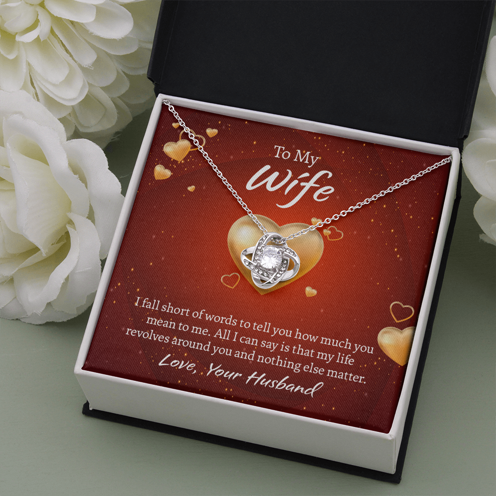 To My Wife Love Knot Necklace, Wife Jewelry, Necklace for Wife, Anniversary Gift for Wife, Wife Birthday Gift