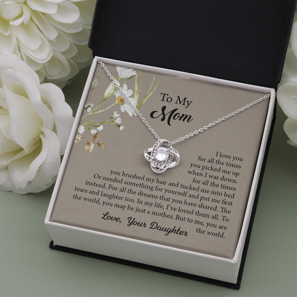 To My Mom Necklace, Mothers Day Necklace, Mom Birthday Gift From Daughter, Message Card Jewelry For Mom