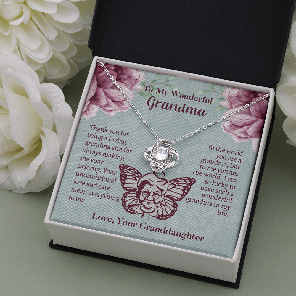 To My Wonderful Grandma Love Knot Necklace, Grandmother Necklace, Grandma Gift, Gift For Grandma from granddaughter