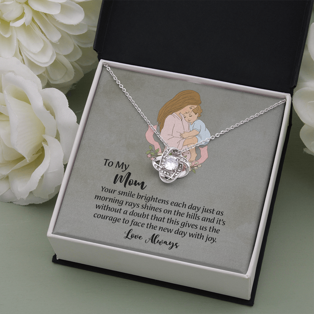 To My Mom Love Knot Necklace from Daughter, Mothers Day Gift for Mom, Thoughtful Present from Son