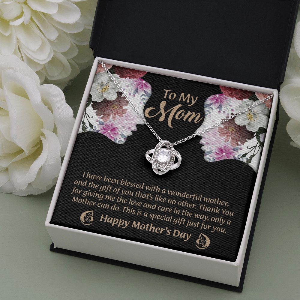 To My Mom Love Knot Necklace From Daughter, Thoughtful Present From Son, Mothers Day Gift To Mom