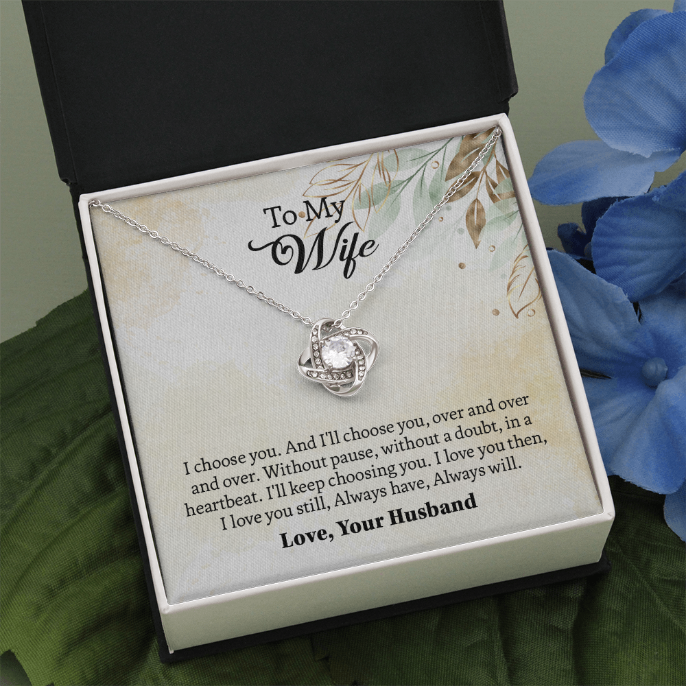 To My Wife love knot Necklace, Wife Jewelry, Necklace For Wife, Anniversary Gift For Wife, Wife Birthday Gift, Mothers Day Gift for Wife