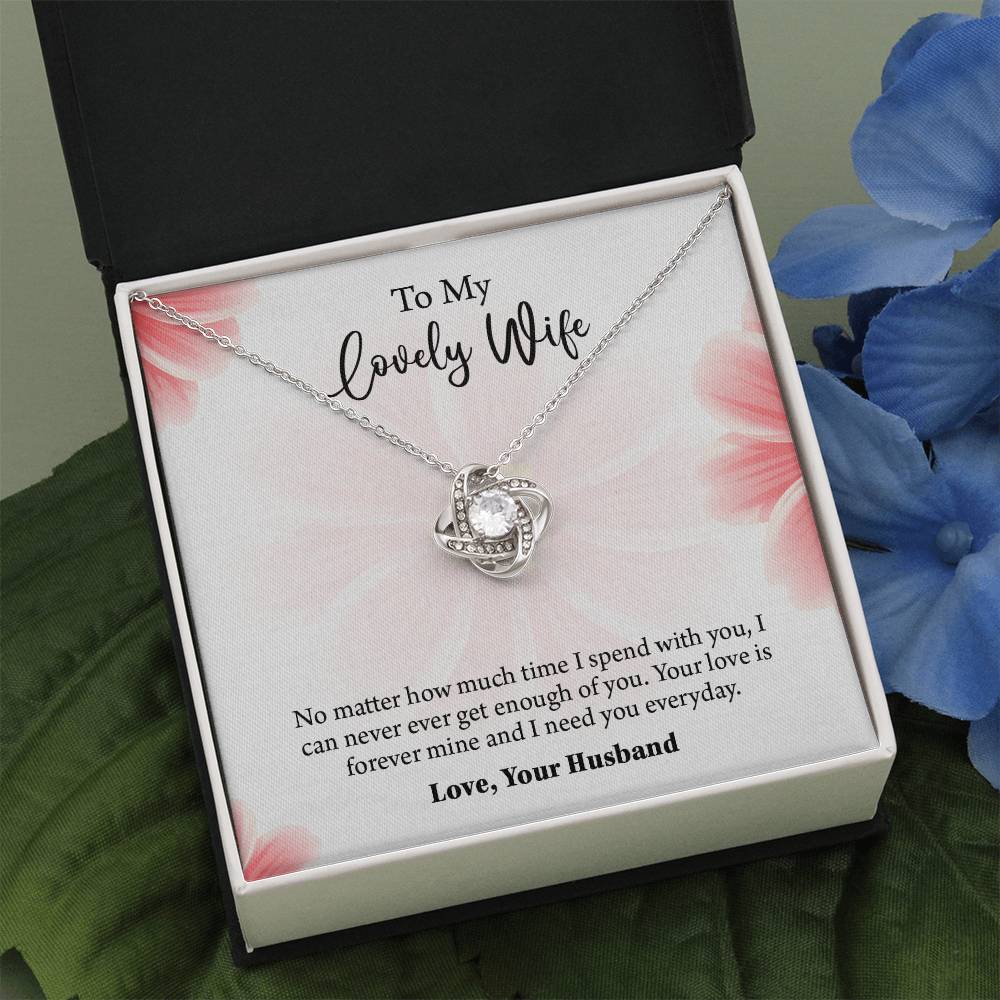 To My Lovely Wife Love knot Necklace, Wife Jewelry, Anniversary gift for Wife, Wife Birthday Gift, Necklace for Wife, Gift for Her