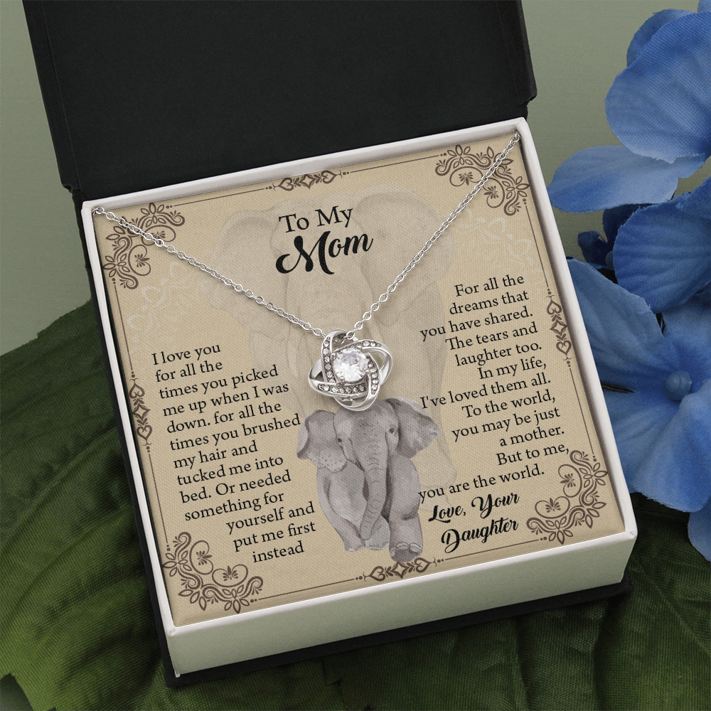To My Mom Necklace, Mothers Day Necklace, Mom Birthday Gift From Daughter, Message Card Jewelry For Mom