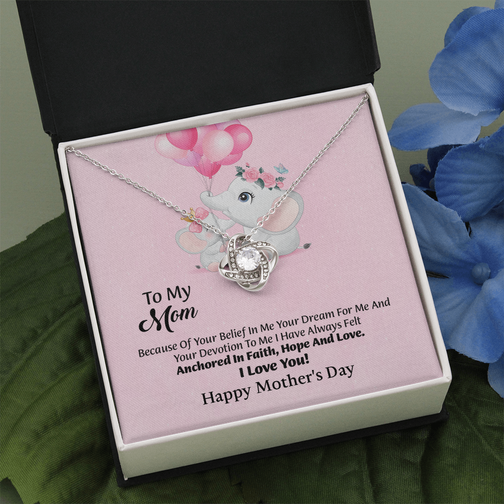 To My Mom Love Knot Necklace From Daughter, Thoughtful Present From Son, Mothers Day Gift To Mom