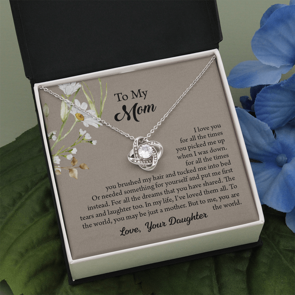 To My Mom Necklace, Mothers Day Necklace, Mom Birthday Gift From Daughter, Message Card Jewelry For Mom