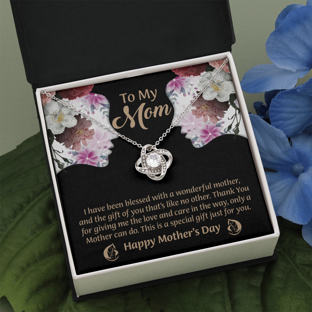 To My Mom Love Knot Necklace From Daughter, Thoughtful Present From Son, Mothers Day Gift To Mom
