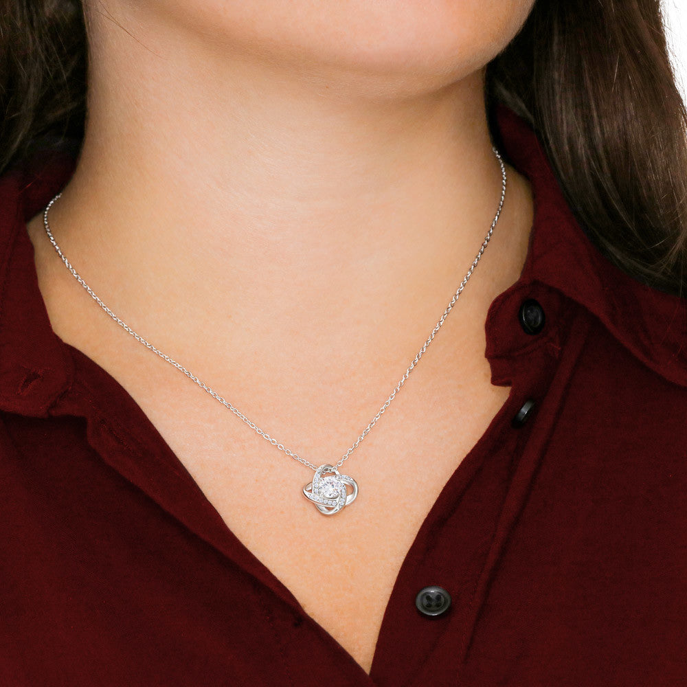 To My Beautiful Mom Love Knot Necklace From Daughter, Thoughtful Present From Son, Mothers Day Gift To Mom